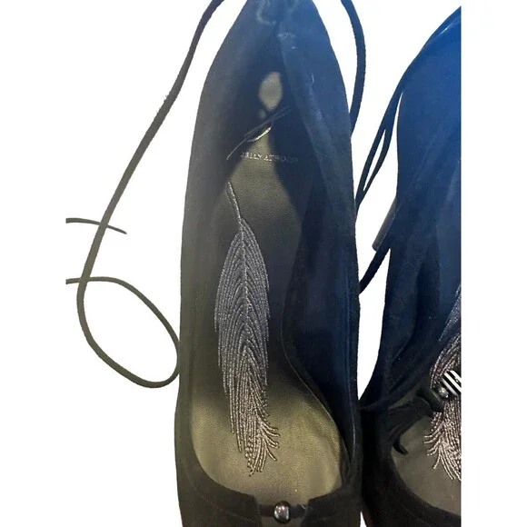 Brian Atwood Hanna Black Suede Heels Pumps Size 10 - Picture 4 of 12